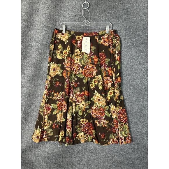 Vintage White Stag Womens Midi Skirt Size 18 Fall Floral Multi Color Boho Rayon - Picture 1 of 5